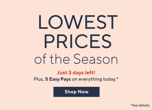 lowest prices of the season
