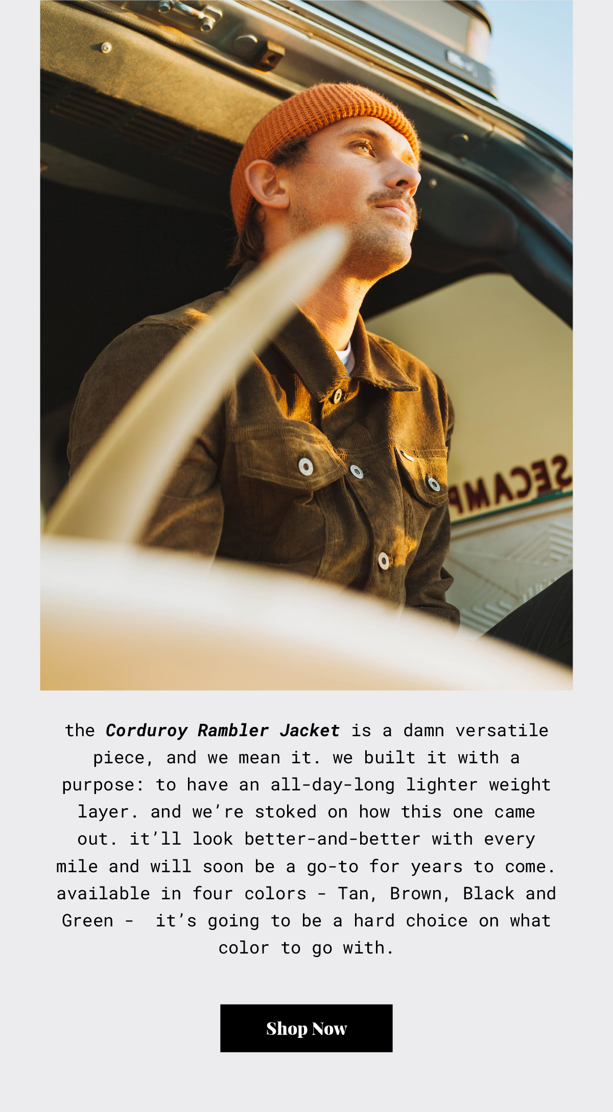 The Corduroy Rambler Is Back. Iron & Resin