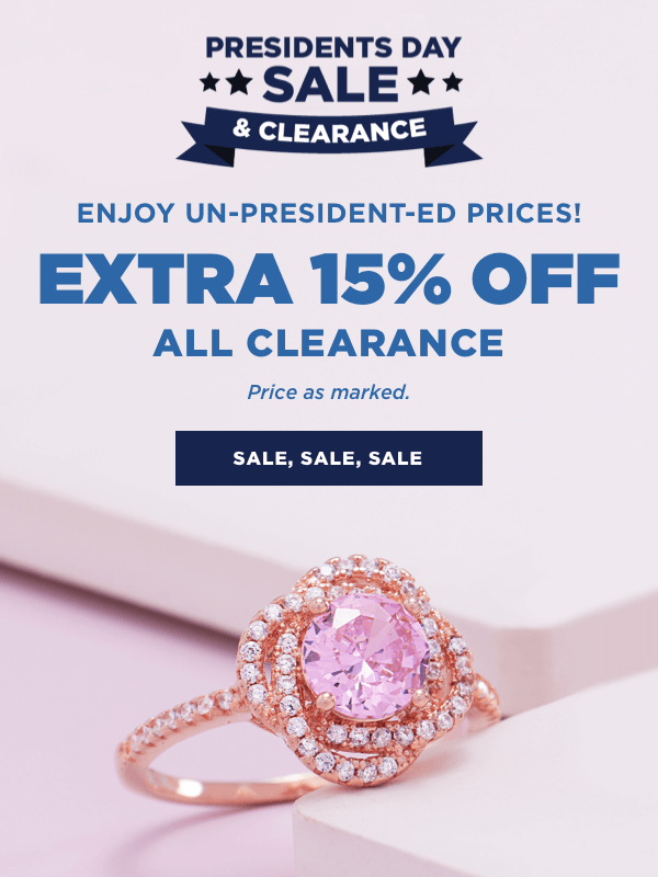 Extra 15% off clearance jewelry. Price as marked