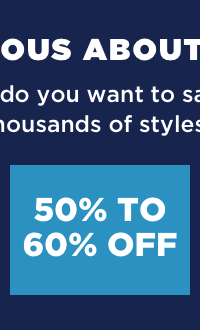 Shop clearance 50% to 60% off