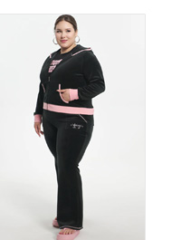 PLUS-SIZE SWEETHEART COTTON VELOUR HOODIE