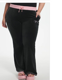 PLUS-SIZE SWEETHEART COTTON VELOUR TRACK PANTS