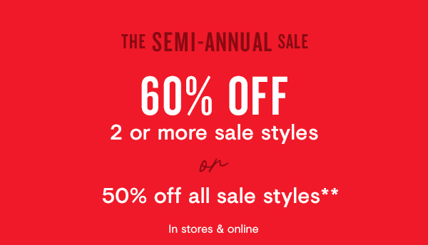 60% off 2+ sale styles 