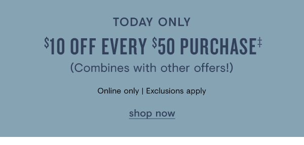 $10 off $50