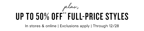 50% off all full-price styles