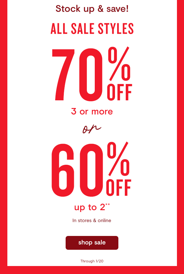 70% off sale 