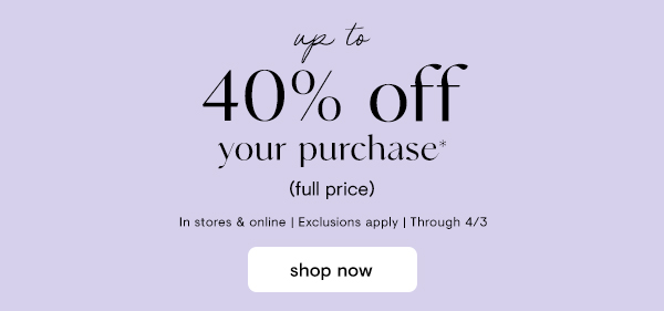 Up to 40% off