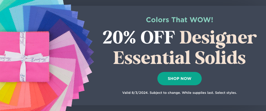 20% Off Designer Essential Solids. Shop now. Valid 8/3/24. Subject to change. While supplies last. Select styles.