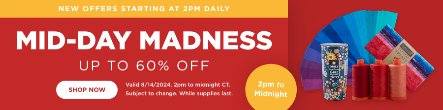  Mid-day Madness up to 60% off. Shop Now. Valid 8/14/24. Subject to change. While supplies last.