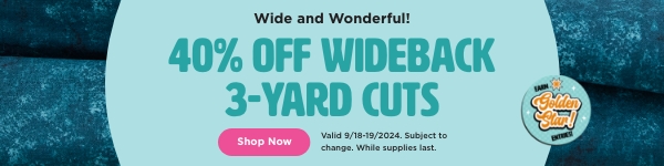 40% OFF Wideback 3-yard Cuts. Shop now. Valid through 9/19/24. Subject to change. While supplies last. Select styles.