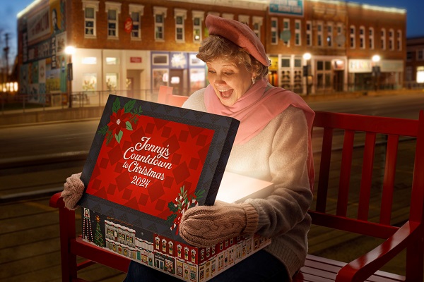 Photo of Jenny with the 2024 Countdown to Christmas box