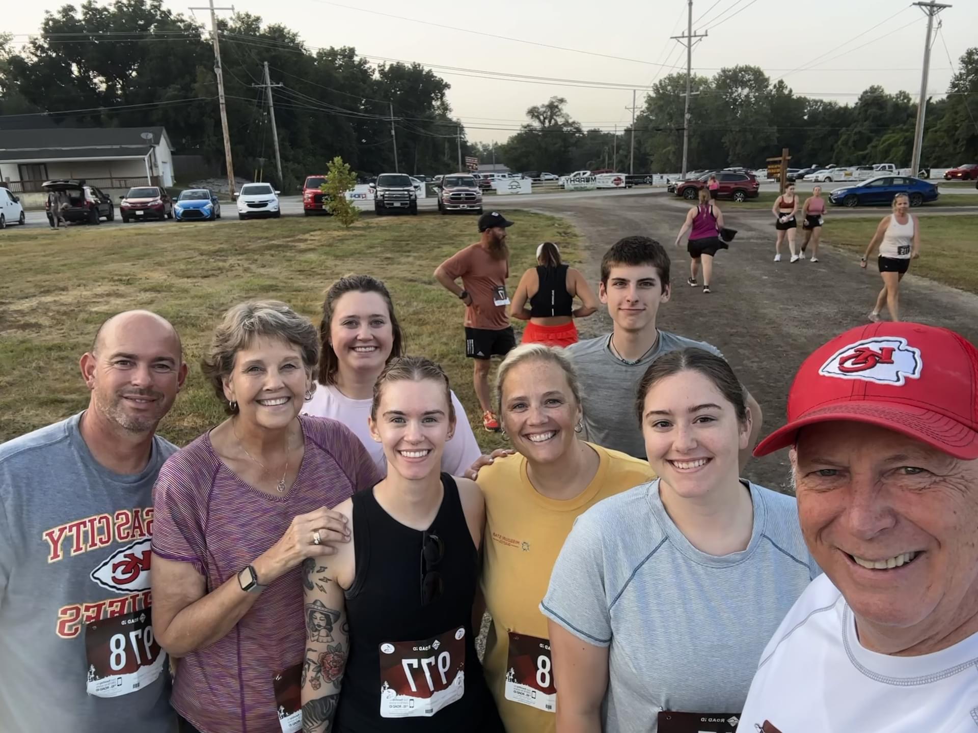 pre-race photo with Annie and family