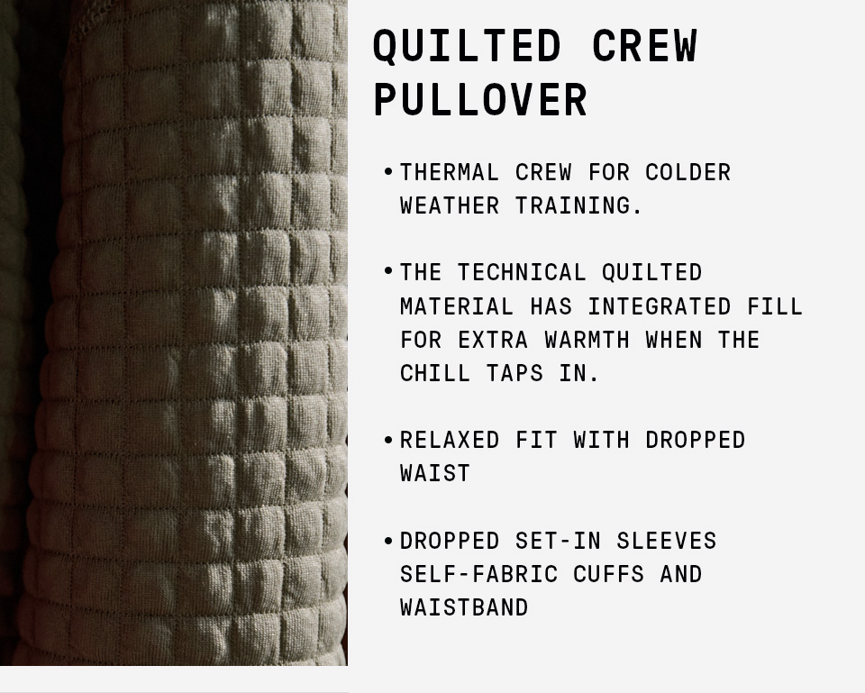 QUILTED CREW PULLOVER