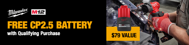 Free Milwaukee CP2.5 Battery with Qualifying Purchase, $79 Value
