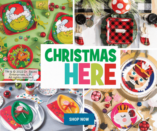 Christmas is Here Shop Christmas Party Supplies