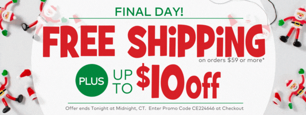 Free Shipping PLUS up to $10 off*