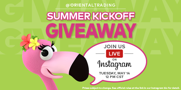 Summer Kickoff Giveaway. Tune into our Instagram on May 14, 12pm CST.