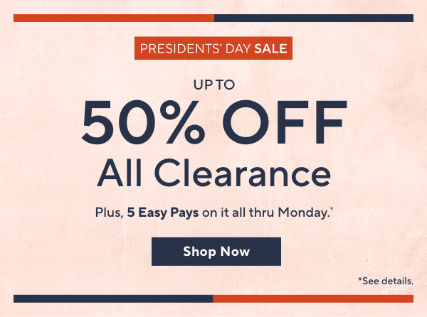 up to 50% off all clearance