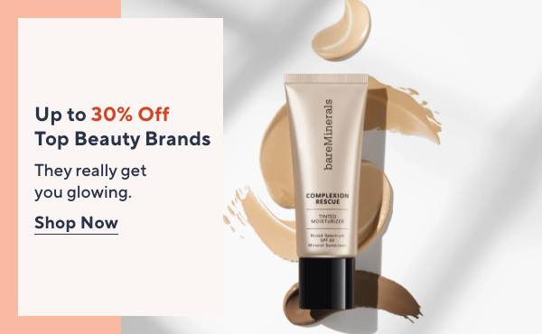 up to 30% off top beauty brands