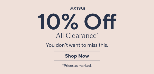 Extra 10% Off All Clearance