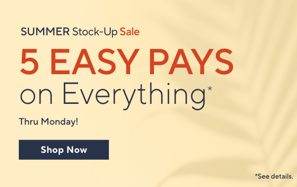 5 Easy Pays on Everything*