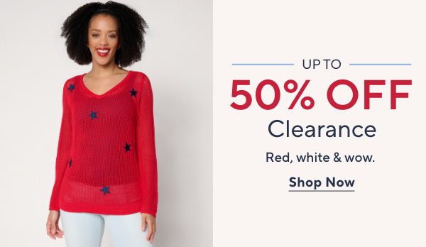 up to 50% off clearance