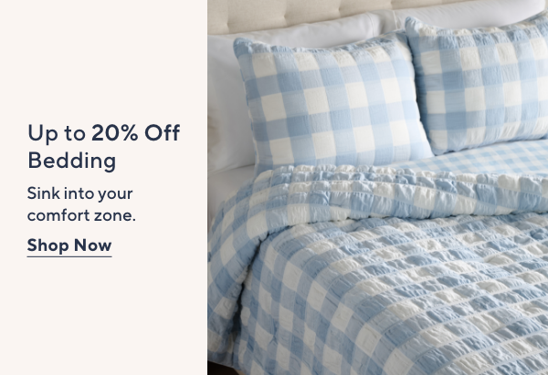 up to 20% off bedding