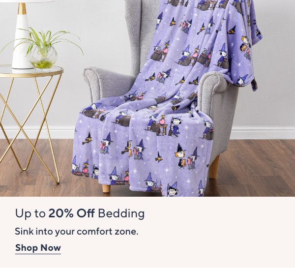 up to 20% off bedding