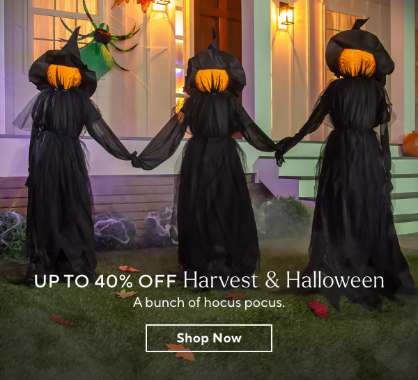 up to 40% off harvest & halloween