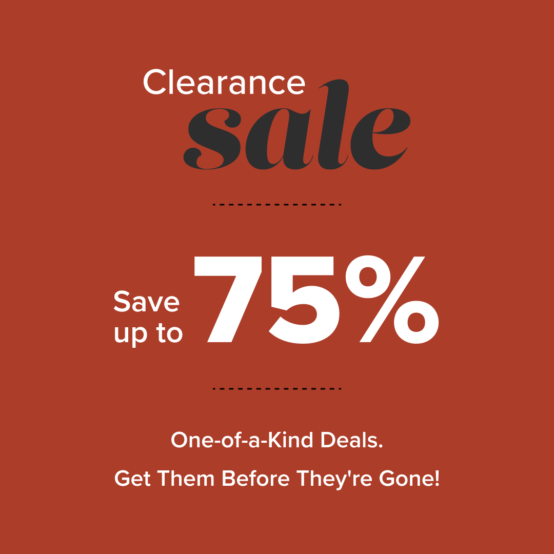 Clearance Sale Save 75% Header