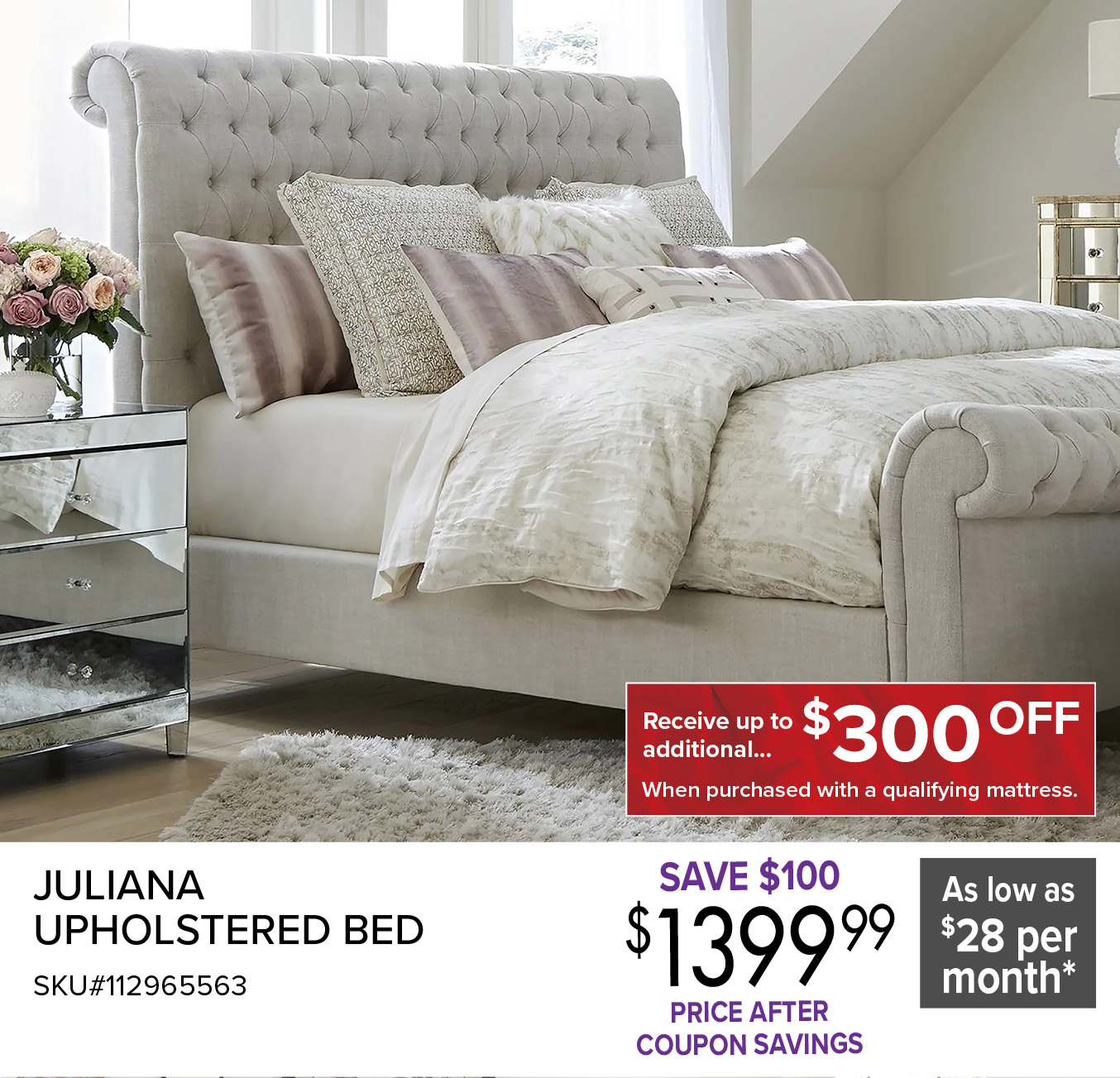 JULIANA UPHOLSTERED BED