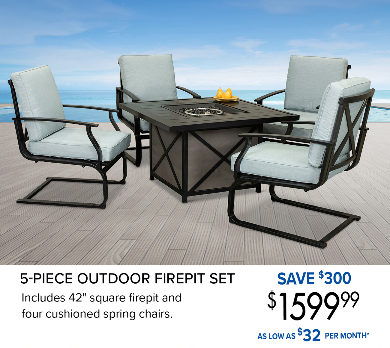 5-PIECE OUTDOOR FIREPIT SET