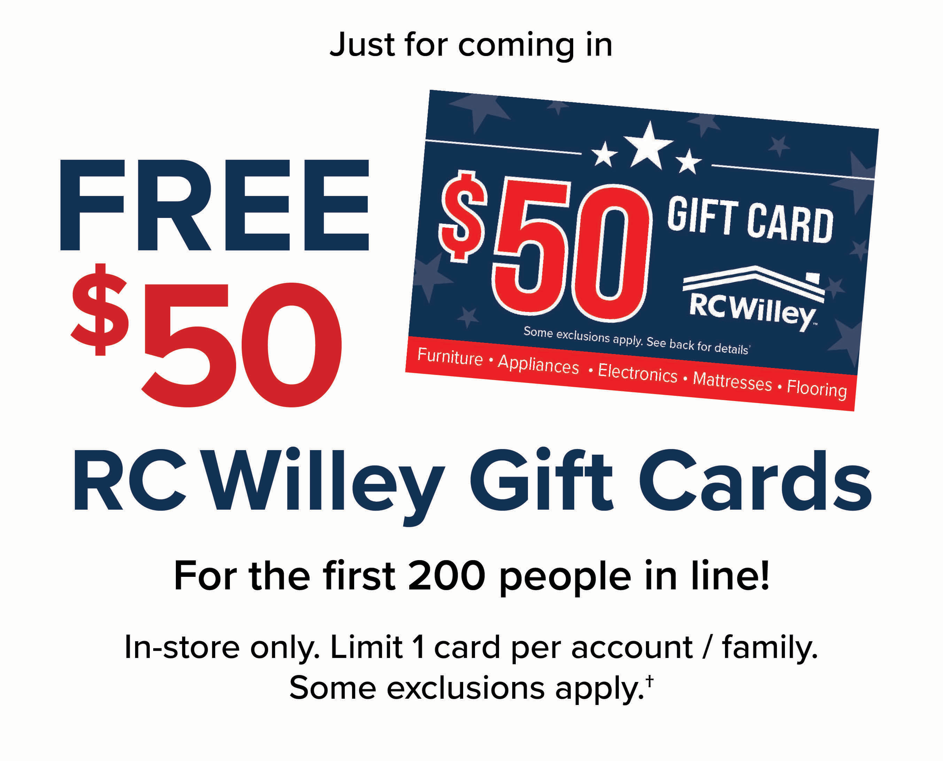 Free $50 Gift Card for Coming In Block