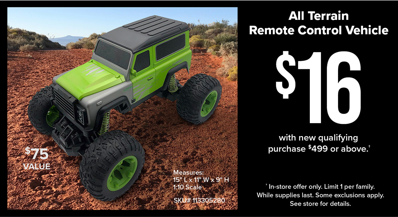 All Terrain Remote Control Vehicle $16