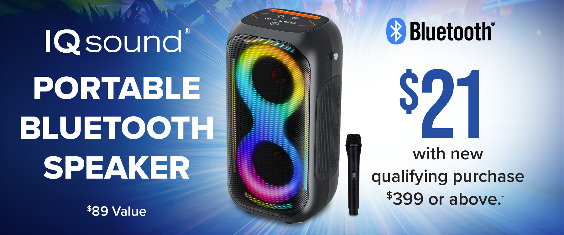 IQ Sounds Bluetooth Speaker Premium Stripe May 2025