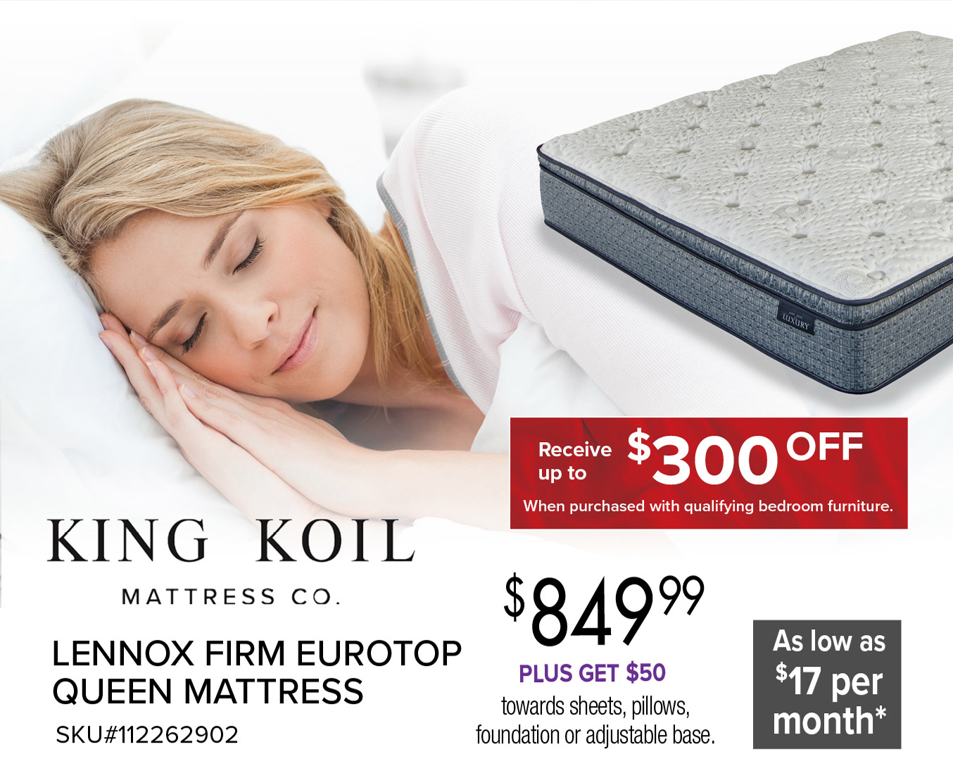 LENNOX FIRM EUROTOP QUEEN MATTRESS