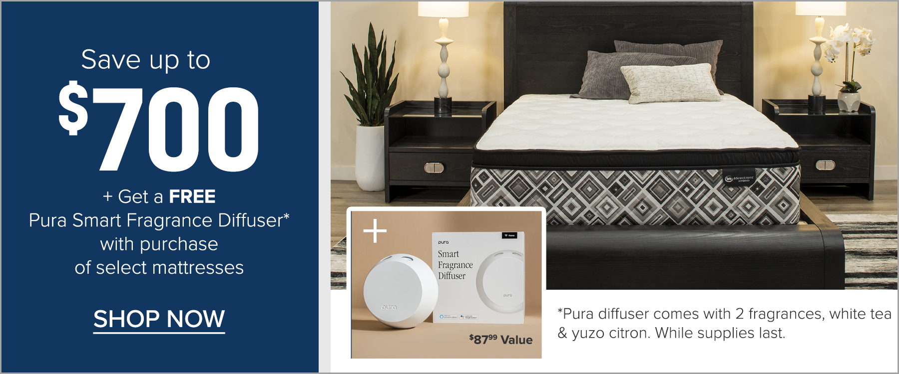 Save $700 on Select Mattresses Stripe July 2025