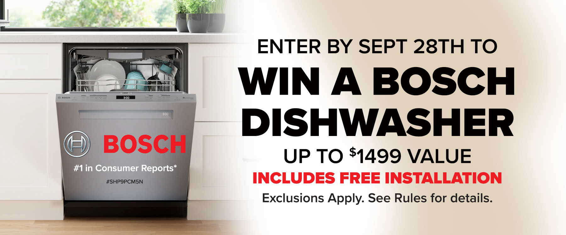 Enter to Win Bosch Dishwasher Stripe