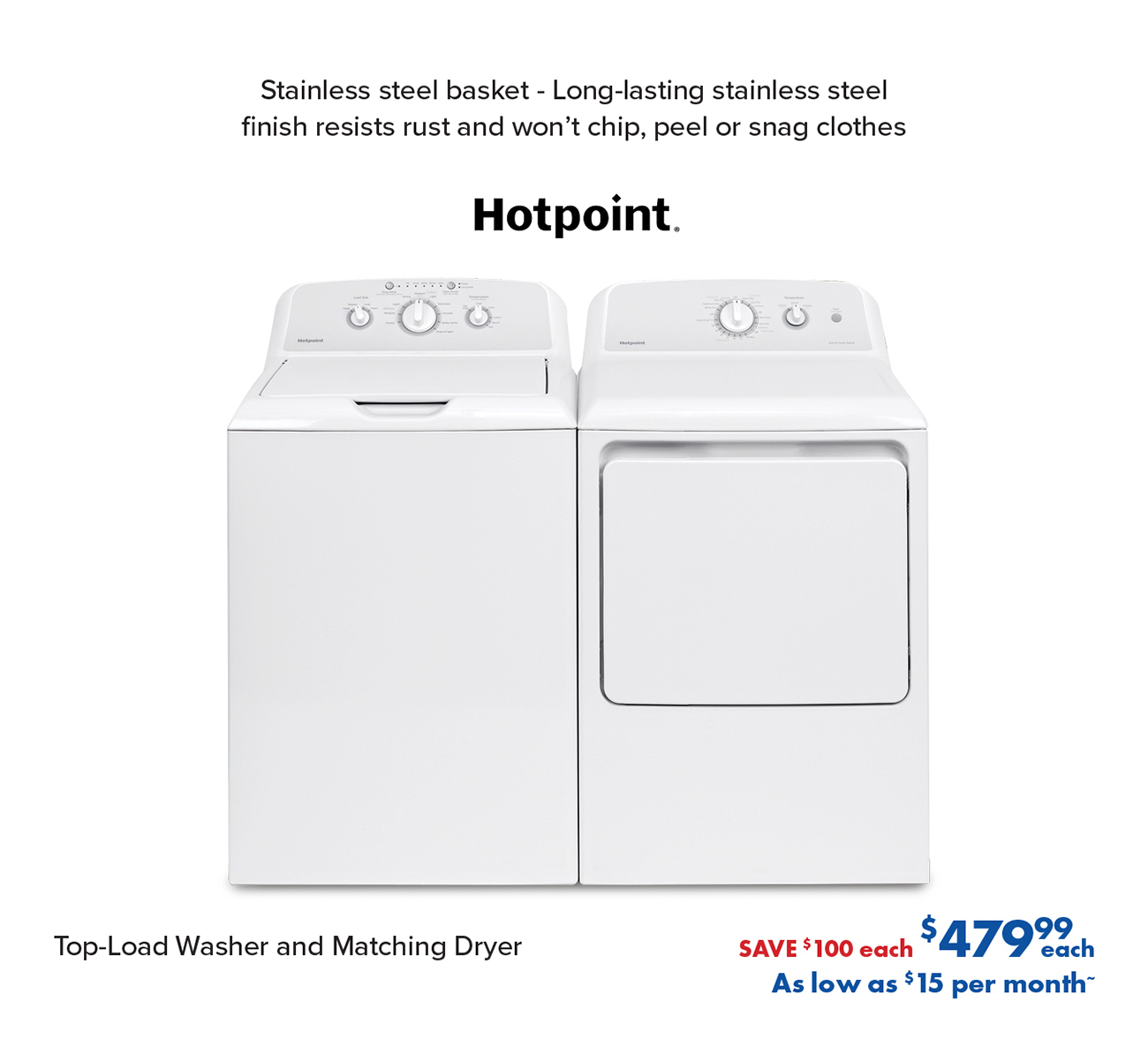 Top-Load Washer and Matching Dryer