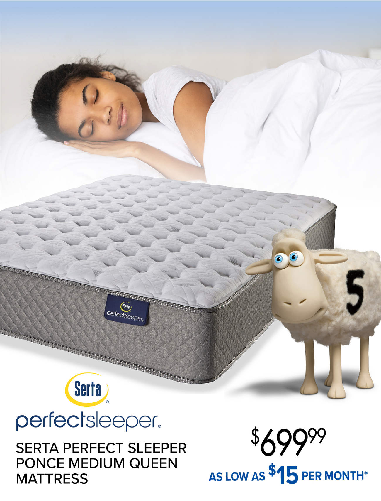 SERTA PERFECT SLEEPER PONCE MEDIUM QUEEN MATTRESS