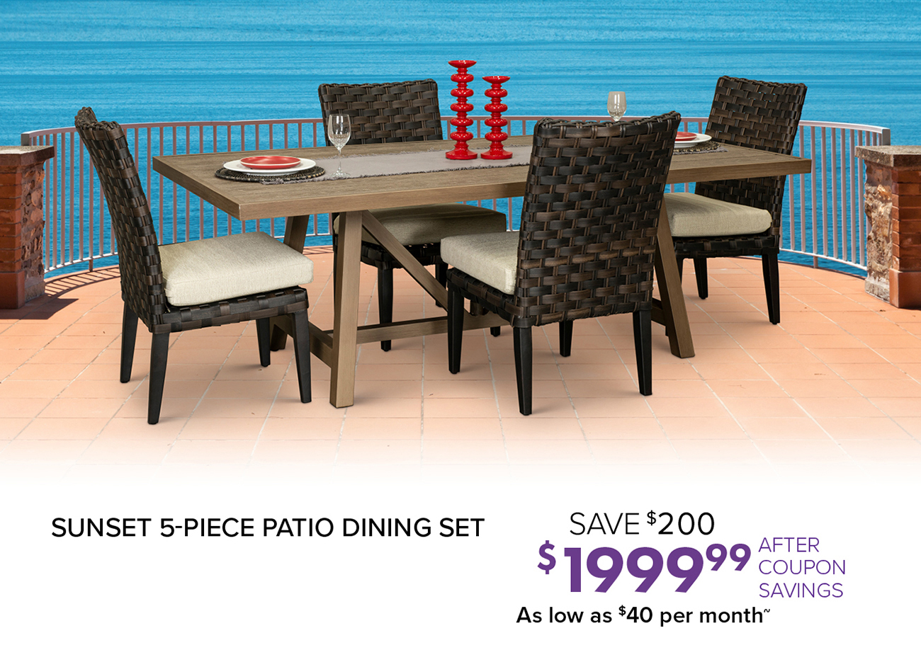 SUNSET 5-PIECE PATIO DINING SET