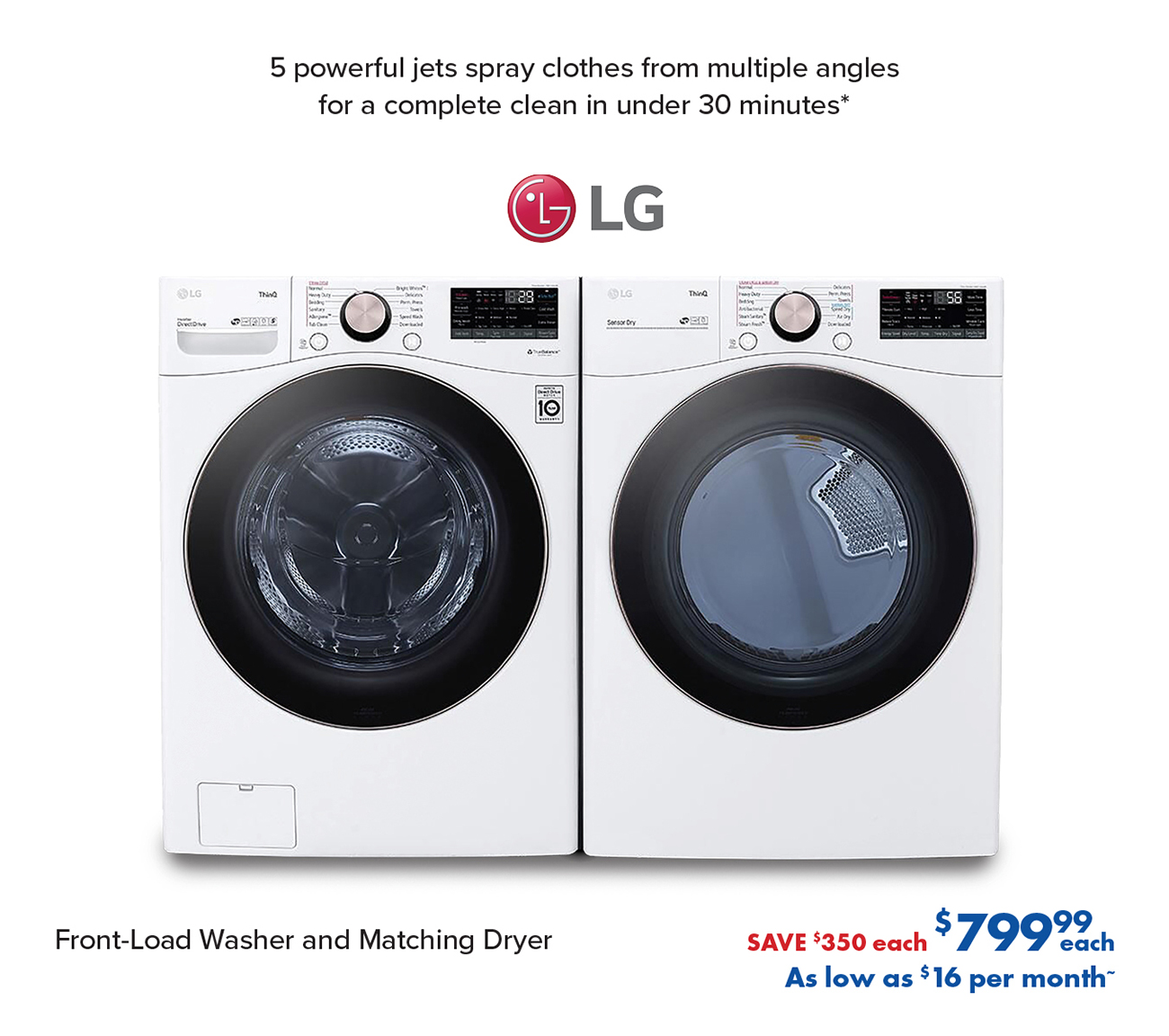 Front-Load Washer and Matching Dryer