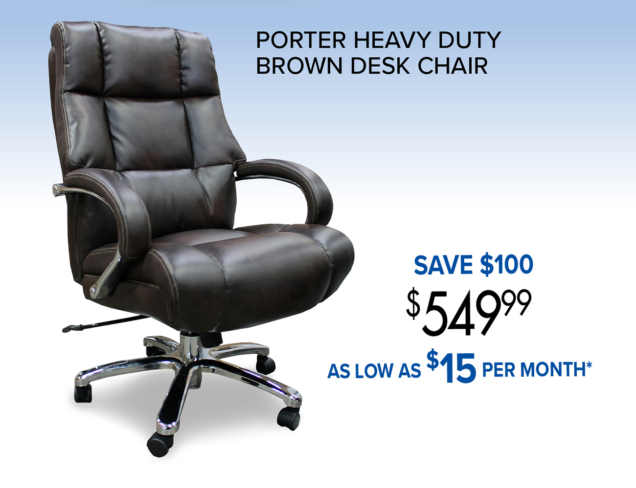 PORTER HEAVY DUTY BROWN DESK CHAIR