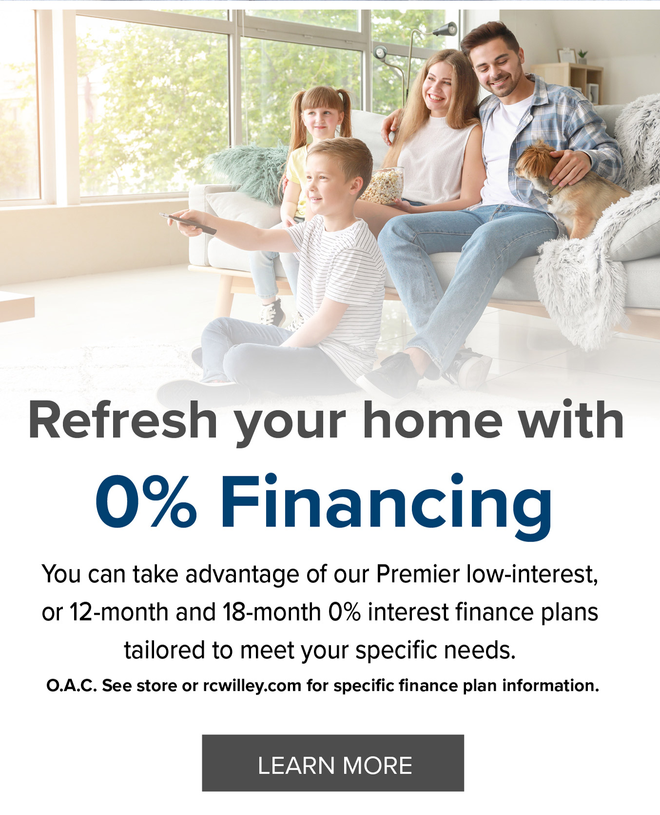 Refresh your home with 0% Financing