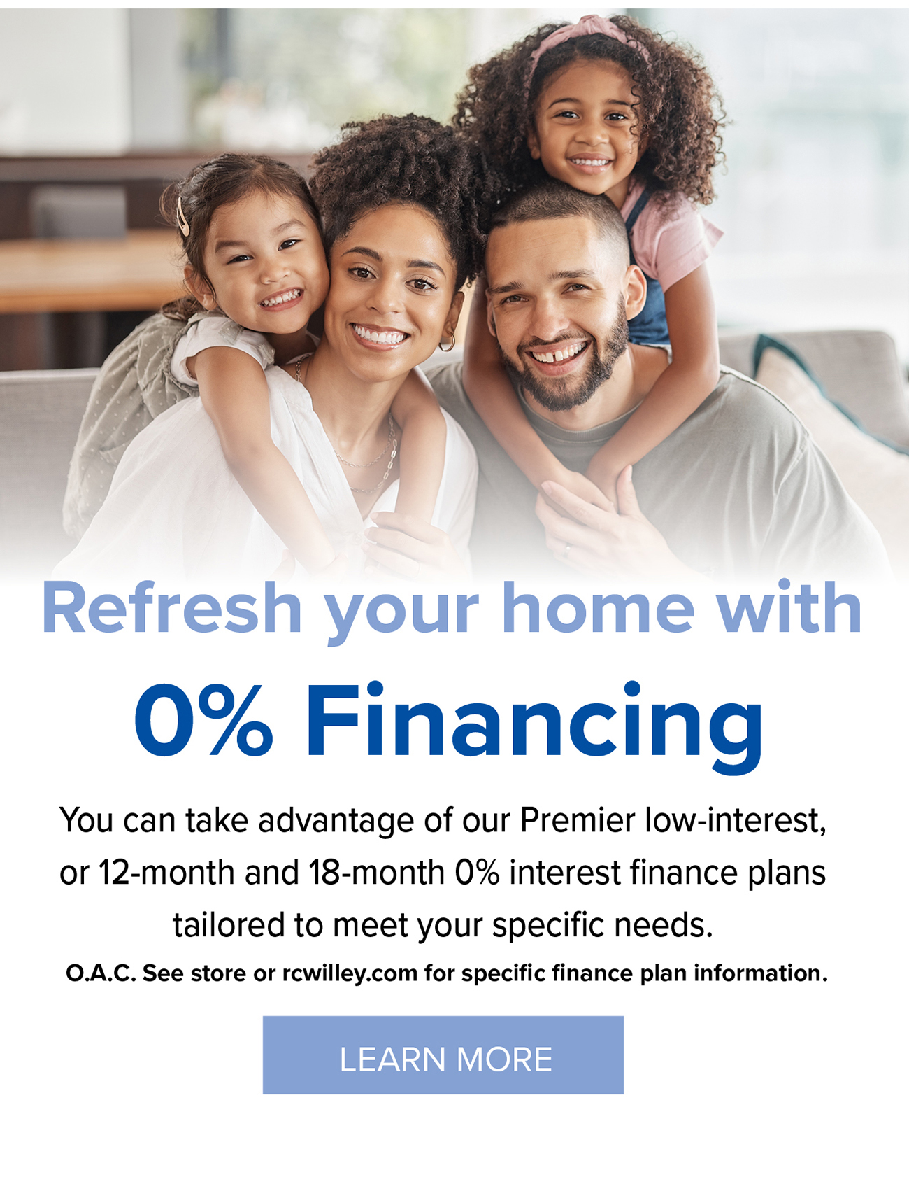 Refresh your home with 0% Financing