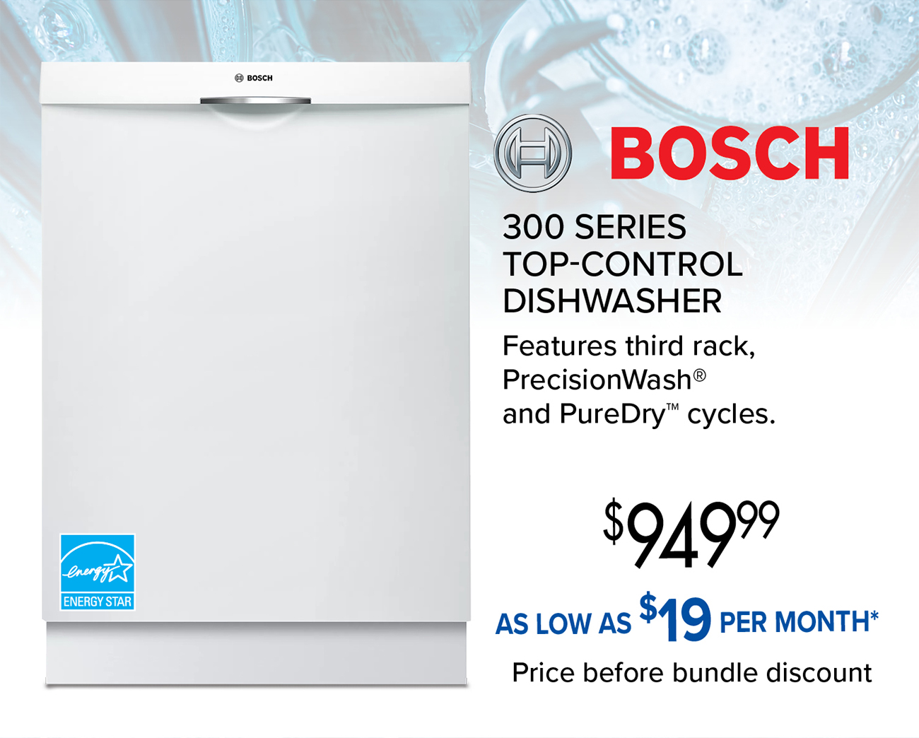 BOSCH 300 SERIES TOP-CONTROL DISHWASHER