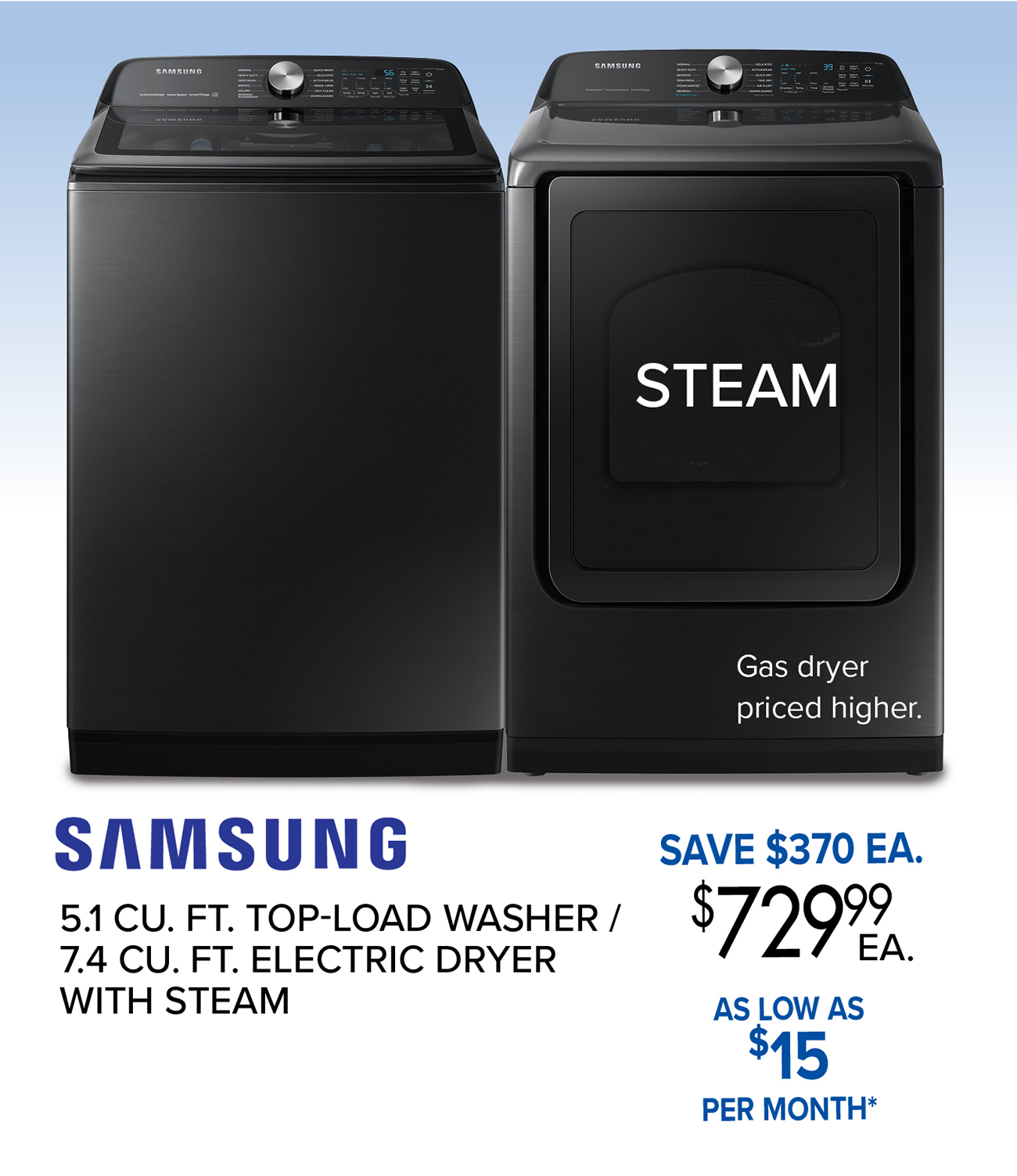 7.4 CU. FT. ELECTRIC DRYER WITH STEAM