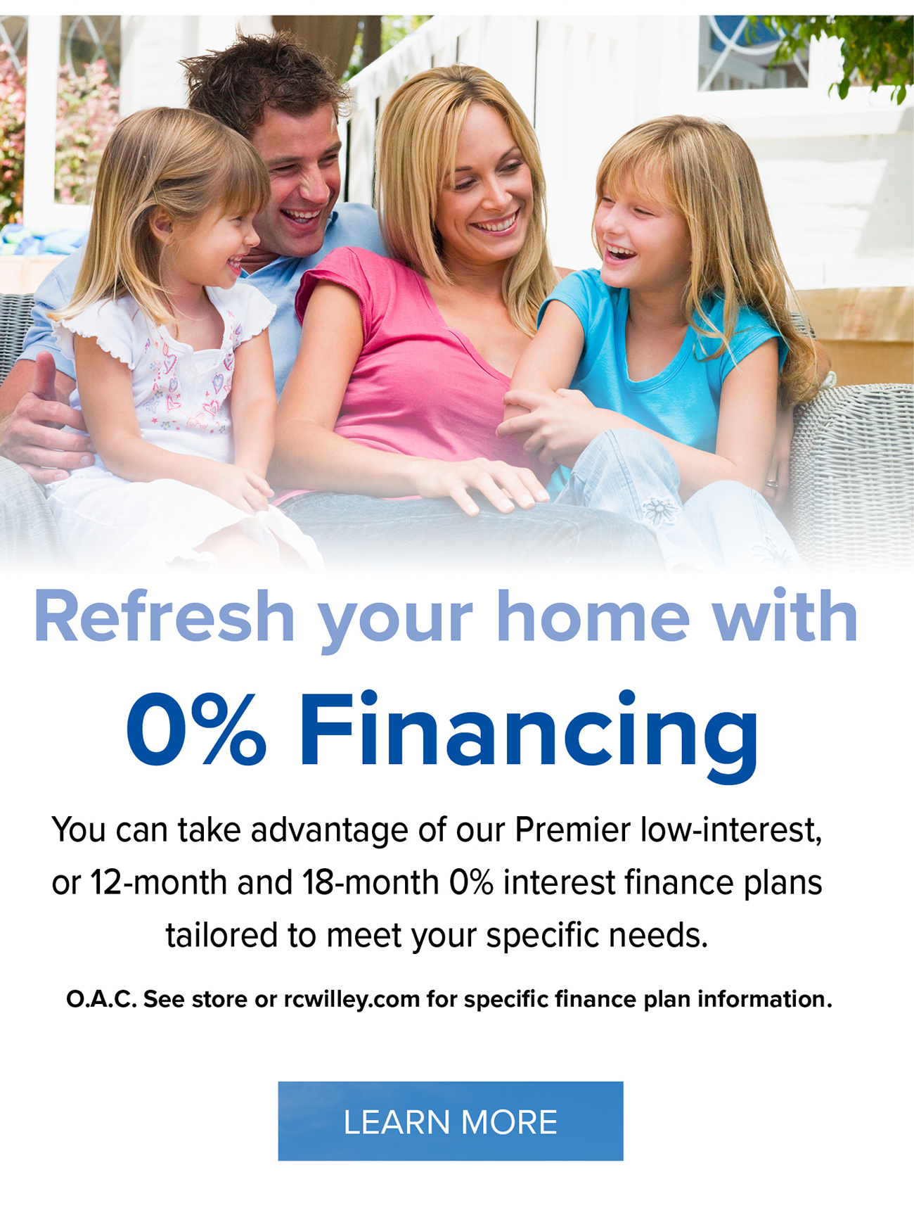 Refresh your home with 0% Financing