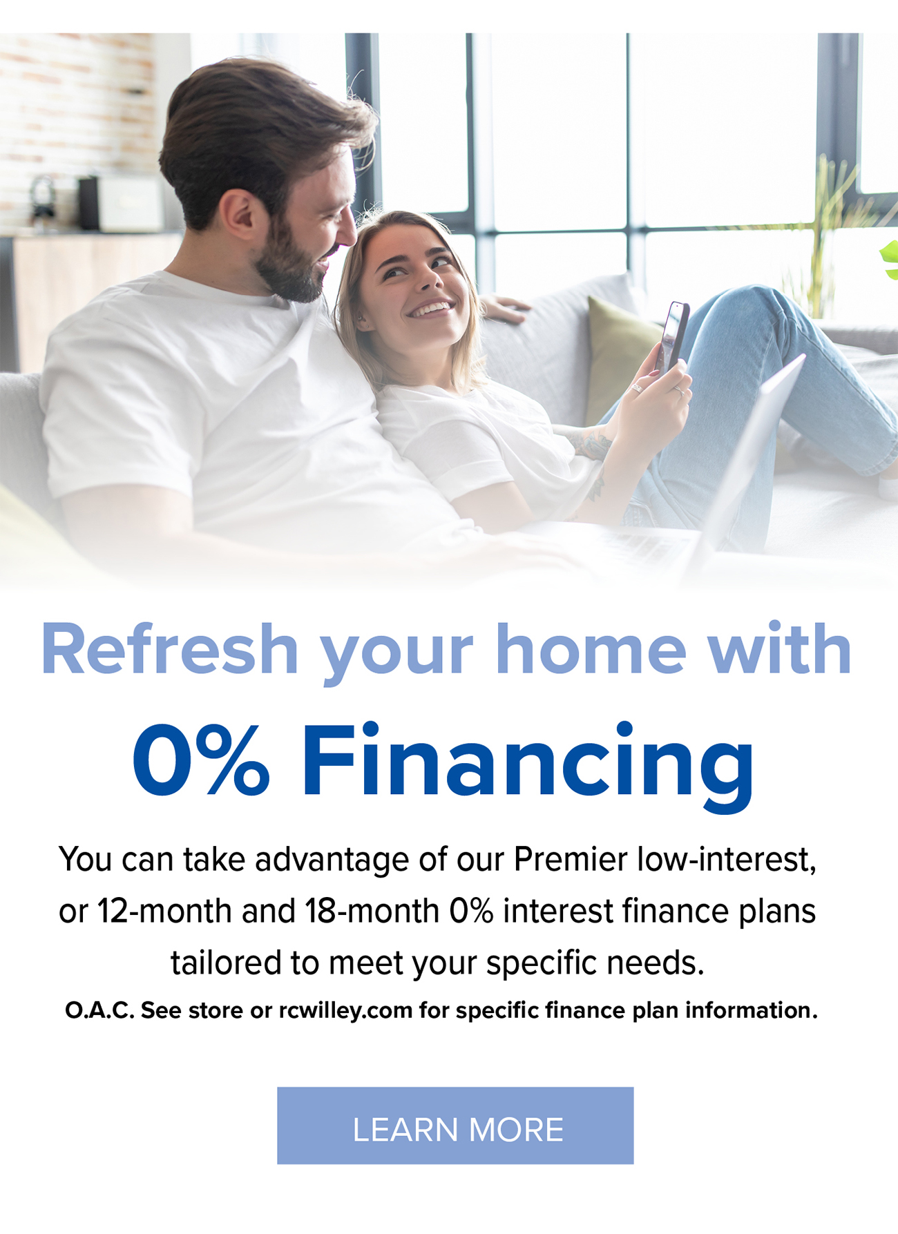 Refresh your home with 0% Financing