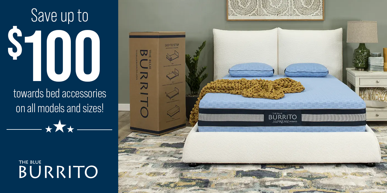 Save up to $100 on Blue Burrito Mattress Stripe